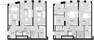 Квартира 4-комн. квартира, 156.4 м² ЖК «Sydney City» Фото 1 Квартира 4-комн. квартира, 156.4 м² ЖК «Sydney City» Фото 1