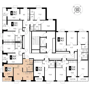 Квартира 2-комн. квартира, 42.7 м² ЖК «1-й Шереметьевский» Фото 2 Квартира 2-комн. квартира, 42.7 м² ЖК «1-й Шереметьевский» Фото 2