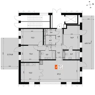 Квартира 4-комн. квартира, 144 м² ЖК «Фордевинд» Фото 2 Квартира 4-комн. квартира, 144 м² ЖК «Фордевинд» Фото 2