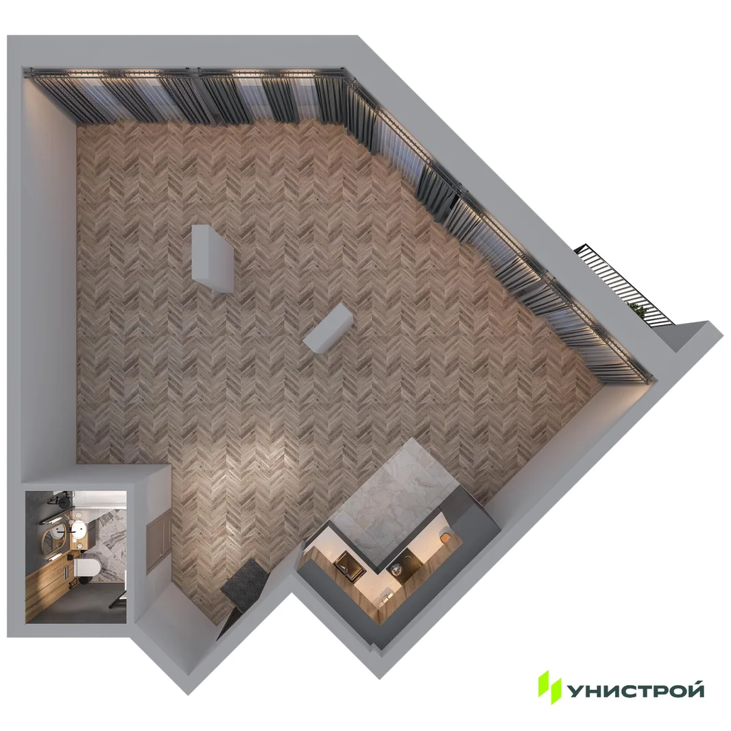 Планировка 1-комн. квартира, 83.01 м² ЖК «Statum»