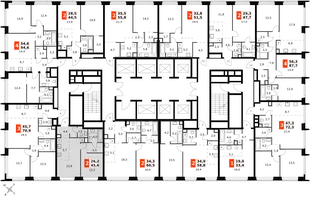 Квартира 2-комн. квартира, 45.6 м² ЖК «Amber Сity» Фото 2 Квартира 2-комн. квартира, 45.6 м² ЖК «Amber Сity» Фото 2