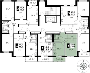Квартира 1-комн. квартира, 38 м² ЖК «1-й Ясеневский» Фото 2 Квартира 1-комн. квартира, 38 м² ЖК «1-й Ясеневский» Фото 2