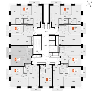 Квартира 1-комн. квартира, 43.2 м² ЖК «Философия» Фото 2 Квартира 1-комн. квартира, 43.2 м² ЖК «Философия» Фото 2
