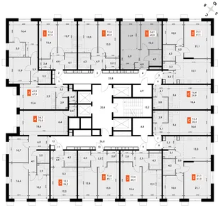 Квартира 1-комн. квартира, 40.8 м² ЖК «Флагман» Фото 2 Квартира 1-комн. квартира, 40.8 м² ЖК «Флагман» Фото 2