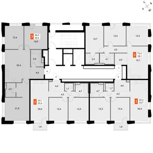 Квартира 3-комн. квартира, 85.8 м² ЖК «Философия» Фото 2 Квартира 3-комн. квартира, 85.8 м² ЖК «Философия» Фото 2