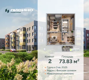 Квартира 2-комн. квартира, 73.83 м² ЖК «Лисино» Фото 30 Квартира 2-комн. квартира, 73.83 м² ЖК «Лисино» Фото 30