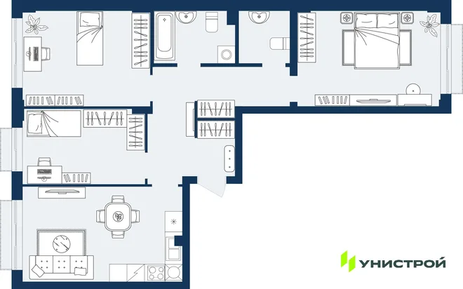 Планировка 3-комн. квартира, 80.58 м² ЖК «ГРАНД БЕРЕГ» Планировка 3-комн. квартира, 80.58 м² ЖК «ГРАНД БЕРЕГ»