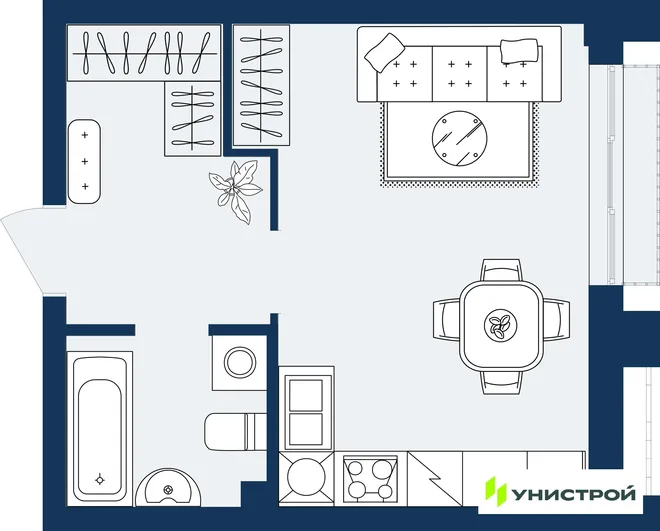 Планировка 1-комн. квартира, 28.92 м² ЖК «ГРАНД БЕРЕГ» Планировка 1-комн. квартира, 28.92 м² ЖК «ГРАНД БЕРЕГ»