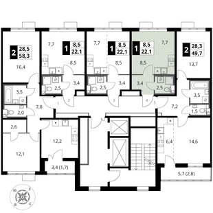 Квартира Студия, 22.1 м² ЖК «1-й Шереметьевский» Фото 2 Квартира Студия, 22.1 м² ЖК «1-й Шереметьевский» Фото 2