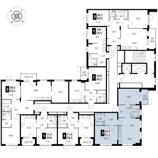 Квартира 3-комн. квартира, 67.2 м² ЖК «1-й Шереметьевский» Фото 1 Квартира 3-комн. квартира, 67.2 м² ЖК «1-й Шереметьевский» Фото 1