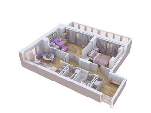 Квартира 2-комн. квартира, 65.78 м² ЖК «Художники» Фото 1 Квартира 2-комн. квартира, 65.78 м² ЖК «Художники» Фото 1