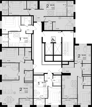 Квартира 2-комн. квартира, 66.35 м² ЖК «Патрики» Фото 1 Квартира 2-комн. квартира, 66.35 м² ЖК «Патрики» Фото 1