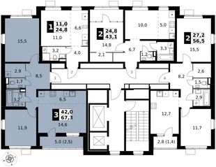 Квартира 3-комн. квартира, 67.3 м² ЖК «1-й Химкинский» Фото 2