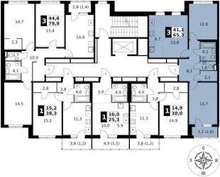 Квартира 3-комн. квартира, 65.3 м² ЖК «1-й Ясеневский» Фото 2