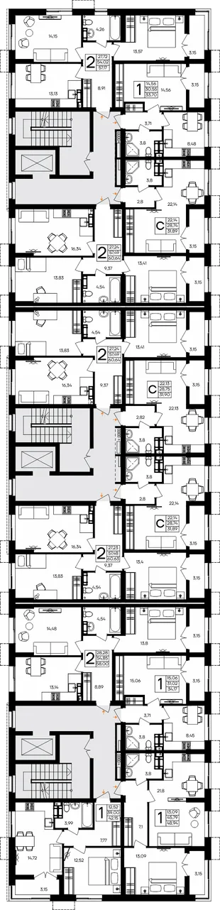 Квартира 2-комн. квартира, 58 м² ЖК «Семисчастье» Фото 1
