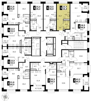 Квартира Студия, 26.3 м² ЖК «1-й Саларьевский» Фото 2 Квартира Студия, 26.3 м² ЖК «1-й Саларьевский» Фото 2