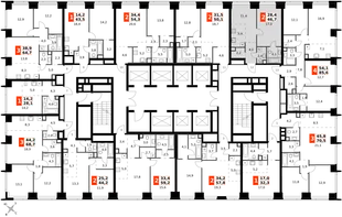 Квартира 2-комн. квартира, 46.7 м² ЖК «Amber Сity» Фото 2 Квартира 2-комн. квартира, 46.7 м² ЖК «Amber Сity» Фото 2