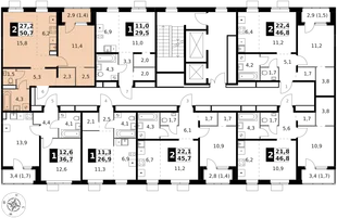 Квартира 2-комн. квартира, 50.7 м² ЖК «1-й Ясеневский» Фото 2 Квартира 2-комн. квартира, 50.7 м² ЖК «1-й Ясеневский» Фото 2