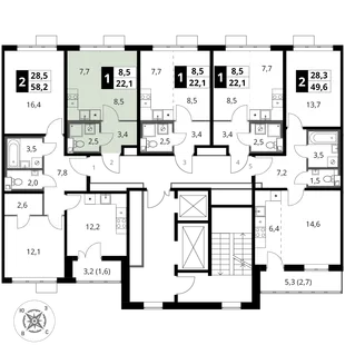 Квартира Студия, 22.1 м² ЖК «1-й Шереметьевский» Фото 2 Квартира Студия, 22.1 м² ЖК «1-й Шереметьевский» Фото 2