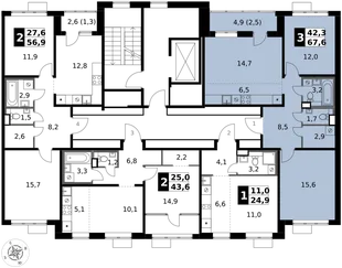 Квартира 3-комн. квартира, 67.6 м² ЖК «1-й Химкинский» Фото 2 Квартира 3-комн. квартира, 67.6 м² ЖК «1-й Химкинский» Фото 2