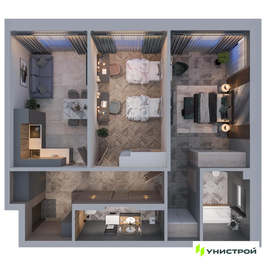Планировка 2-комн. квартира, 70.34 м² ЖК «ART City»