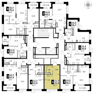 Квартира Студия, 25.9 м² ЖК «1-й Саларьевский» Фото 2 Квартира Студия, 25.9 м² ЖК «1-й Саларьевский» Фото 2