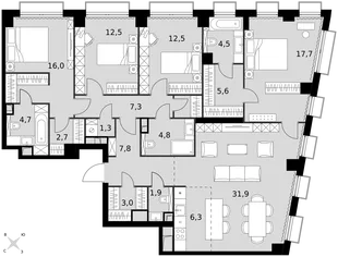 Квартира 5-комн. квартира, 140.5 м² ЖК «Sydney City» Фото 1 Квартира 5-комн. квартира, 140.5 м² ЖК «Sydney City» Фото 1