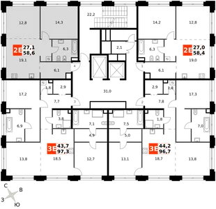 Квартира 2-комн. квартира, 58.6 м² ЖК «Sydney Prime» Фото 2 Квартира 2-комн. квартира, 58.6 м² ЖК «Sydney Prime» Фото 2