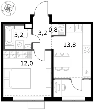 Квартира 1-комн. квартира, 33 м² ЖК «1-й Химкинский» Фото 1 Квартира 1-комн. квартира, 33 м² ЖК «1-й Химкинский» Фото 1