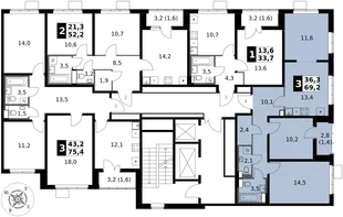 Квартира 3-комн. квартира, 69.2 м² ЖК «1-й Южный» Фото 2 Квартира 3-комн. квартира, 69.2 м² ЖК «1-й Южный» Фото 2