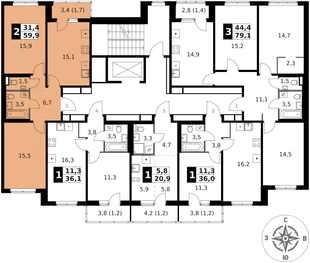 Квартира 2-комн. квартира, 59.9 м² ЖК «1-й Ясеневский» Фото 2 Квартира 2-комн. квартира, 59.9 м² ЖК «1-й Ясеневский» Фото 2