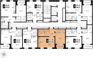 Квартира 2-комн. квартира, 45 м² ЖК «1-й Ясеневский» Фото 2 Квартира 2-комн. квартира, 45 м² ЖК «1-й Ясеневский» Фото 2