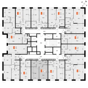 Квартира 1-комн. квартира, 40.9 м² ЖК «Флагман» Фото 2