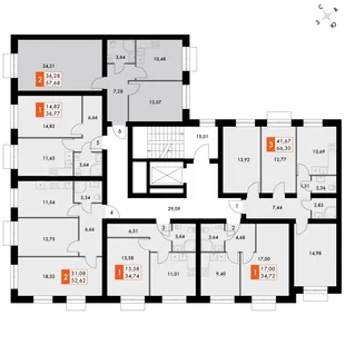 Квартира 2-комн. квартира, 57.6 м² ЖК «ФоРест» Фото 2 Квартира 2-комн. квартира, 57.6 м² ЖК «ФоРест» Фото 2