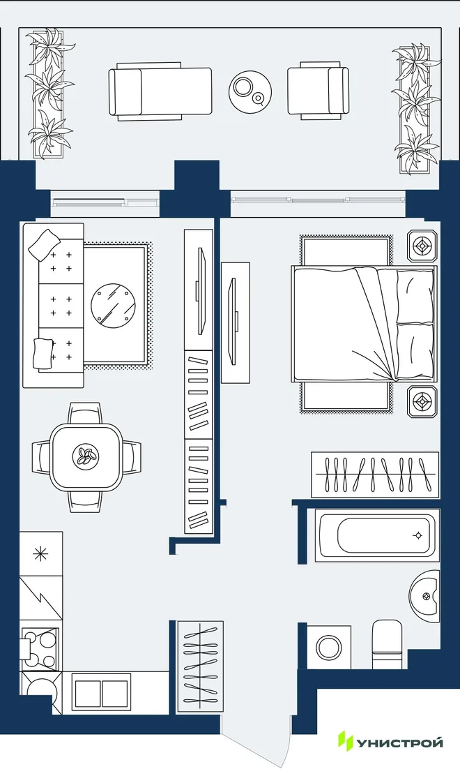 Планировка 1-комн. квартира, 40.24 м² ЖК «ГРАНД БЕРЕГ» Планировка 1-комн. квартира, 40.24 м² ЖК «ГРАНД БЕРЕГ»