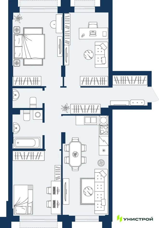 Планировка 2-комн. квартира, 78.33 м² ЖК «ГРАНД БЕРЕГ» Планировка 2-комн. квартира, 78.33 м² ЖК «ГРАНД БЕРЕГ»