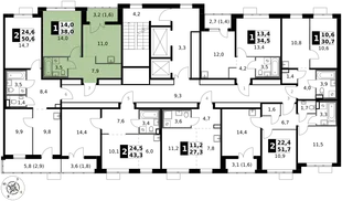 Квартира 1-комн. квартира, 38 м² ЖК «1-й Саларьевский» Фото 2 Квартира 1-комн. квартира, 38 м² ЖК «1-й Саларьевский» Фото 2