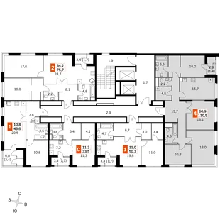 Квартира 4-комн. квартира, 110.4 м² ЖК «Sky Garden» Фото 2 Квартира 4-комн. квартира, 110.4 м² ЖК «Sky Garden» Фото 2