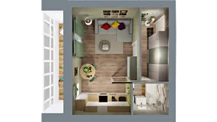 Квартира 1-комн. квартира, 35.27 м² ЖК «Город природы» Фото 1 Квартира 1-комн. квартира, 35.27 м² ЖК «Город природы» Фото 1