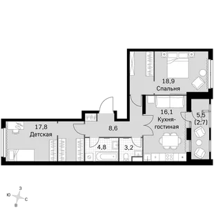 Квартира 2-комн. квартира, 70 м² ЖК «Sky Garden» Фото 1 Квартира 2-комн. квартира, 70 м² ЖК «Sky Garden» Фото 1