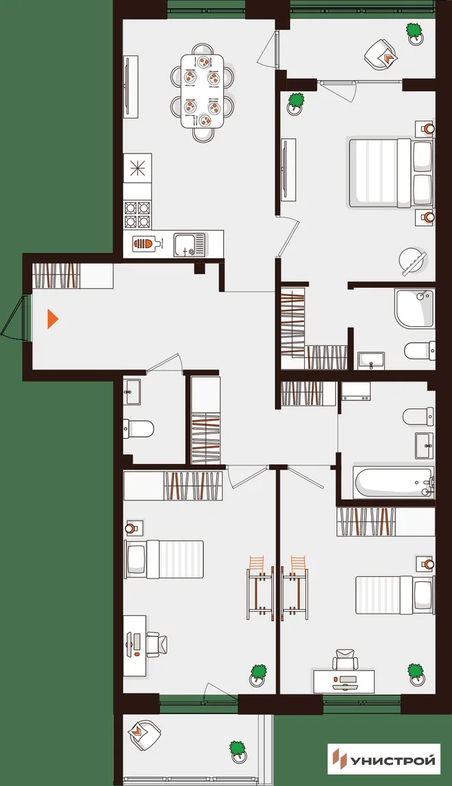 Планировка 3-комн. квартира, 91.14 м² ЖК «Лисино» Планировка 3-комн. квартира, 91.14 м² ЖК «Лисино»