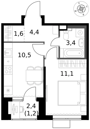 Квартира 1-комн. квартира, 32.2 м² ЖК «1-й Химкинский» Фото 1 Квартира 1-комн. квартира, 32.2 м² ЖК «1-й Химкинский» Фото 1