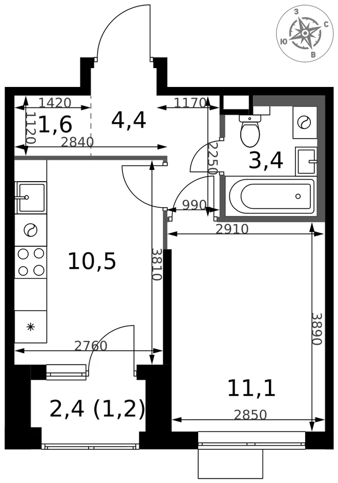 Планировка 1-комн. квартира, 32.2 м² ЖК «1-й Химкинский» Планировка 1-комн. квартира, 32.2 м² ЖК «1-й Химкинский»