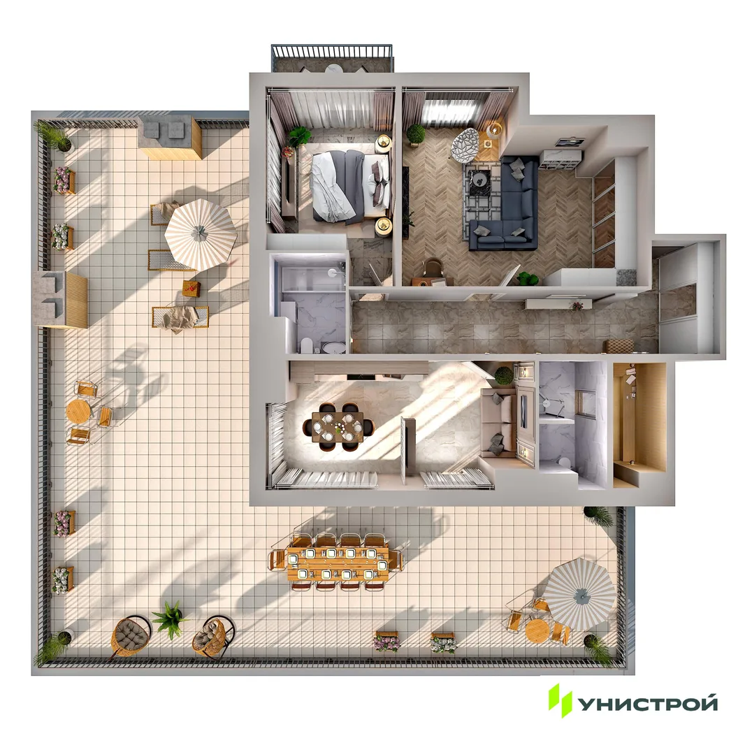 Планировка 2-комн. квартира, 144.7 м² ЖК «Upoint»
