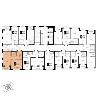 Квартира 2-комн. квартира, 46.5 м² ЖК «1-й Донской» Фото 2 Квартира 2-комн. квартира, 46.5 м² ЖК «1-й Донской» Фото 2