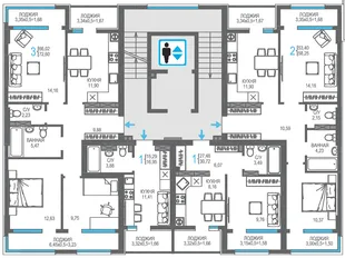 Квартира 2-комн. квартира, 58.25 м² ЖК «На Фонтанке» Фото 1