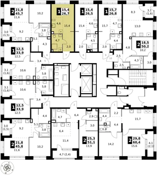 Квартира Студия, 26.7 м² ЖК «1-й Саларьевский» Фото 2 Квартира Студия, 26.7 м² ЖК «1-й Саларьевский» Фото 2