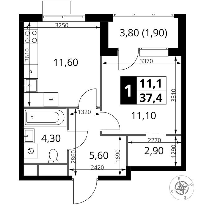 Планировка 1-комн. квартира, 37.4 м² ЖК «1-й Химкинский» Планировка 1-комн. квартира, 37.4 м² ЖК «1-й Химкинский»