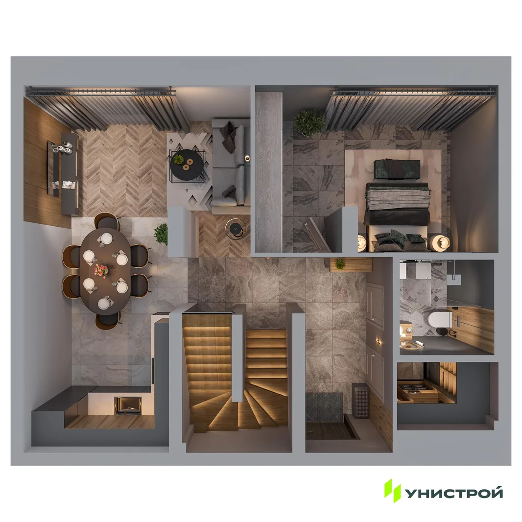 Планировка 4-комн. квартира, 107.25 м² ЖК «Statum»