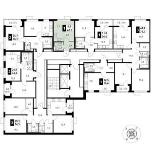 Квартира Студия, 22.1 м² ЖК «1-й Шереметьевский» Фото 2 Квартира Студия, 22.1 м² ЖК «1-й Шереметьевский» Фото 2